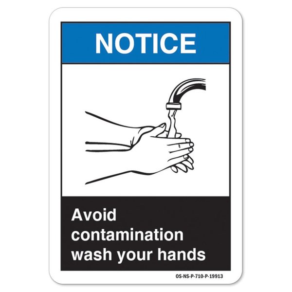 Signmission OSHA Peel & Stick Wall Graphic, Wash Hands, 14in X 10in Peel & Stick Wall Graphic, RD-1014-L-19574 OS-NS-RD-1014-L-19574